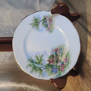 "TUDOR COTTAGE" Queen Anne Dessert Plate Fine Bone China